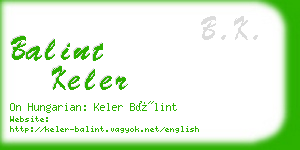 balint keler business card